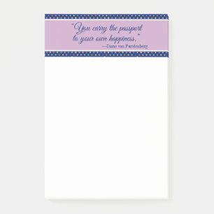 Sie tragen den Pass zu Ihrem eigenen Glück Post-it Klebezettel