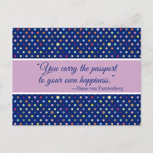 Sie tragen den Pass zu Ihrem eigenen Glück Postkarte (Vorderseite)
