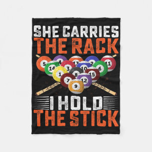 Sie trägt den Rack, den ich halte, die Tick-Billar Fleecedecke