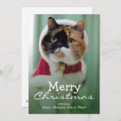 Sie trägt ein Weihnachtskostüm Feiertagskarte (Vorne/Hinten)