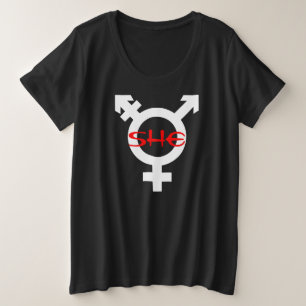 Sie Transgender Große Größe T-Shirt