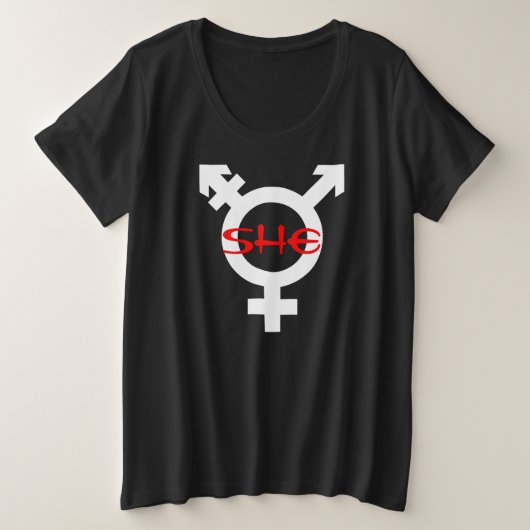 Sie Transgender Große Größe T-Shirt (Design vorne)