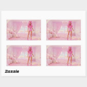 Sie träumt nicht, sie dekoriert rechteckiger aufkleber (Blatt)