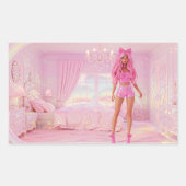 Sie träumt nicht, sie dekoriert rechteckiger aufkleber (Vorderseite)