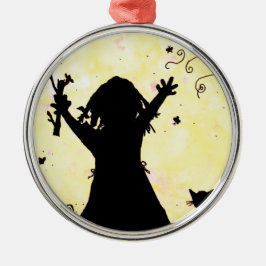 Sie träumt von Magie auf dem Mond Ornament Aus Metall