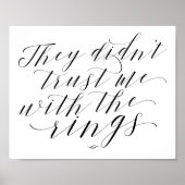 Sie trauten mir kein Rufzeichen der Träger Poster (Vorne)