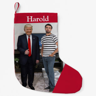 Sie treffen Präsident Donald Trump  Foto hinzufü Kleiner Weihnachtsstrumpf