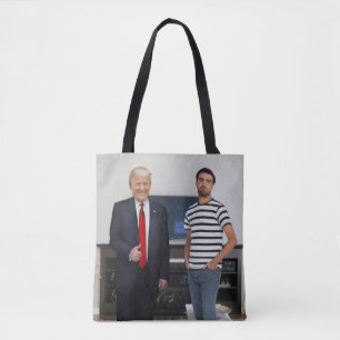Sie treffen Präsident Donald Trump Foto hinzufüg Tasche