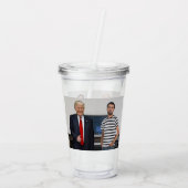Sie treffen Präsident Donald Trump| Foto hinzufüge Acryltrinkbecher (Rückseite)