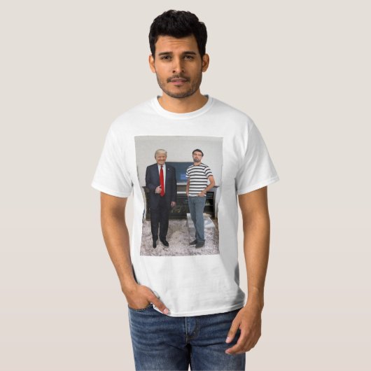 Sie treffen Präsident Donald Trump| Foto hinzufüge T-Shirt (Vorne ganz)