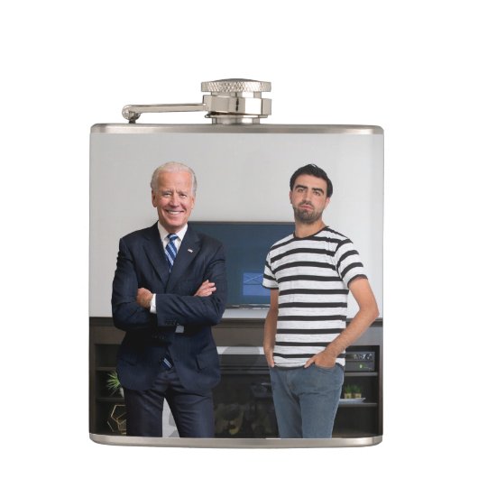 Sie treffen Präsident Joe Biden | Foto hinzufügen Flachmann (Vorderseite)