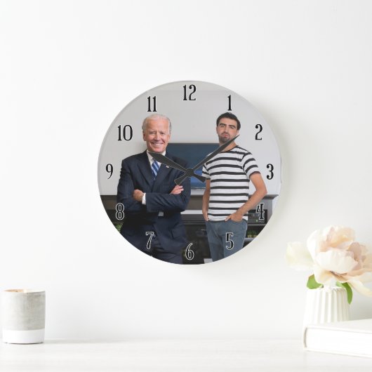 Sie treffen Präsident Joe Biden | Foto hinzufügen Große Wanduhr (Zuhause)