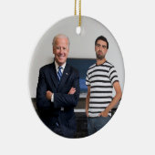 Sie treffen Präsident Joe Biden | Foto hinzufügen Keramik Ornament (Rechts)