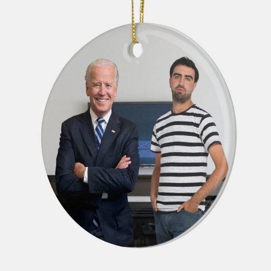 Sie treffen Präsident Joe Biden | Foto hinzufügen Keramik Ornament (Links)
