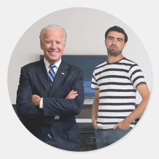 Sie treffen Präsident Joe Biden | Foto hinzufügen Runder Aufkleber (Vorderseite)