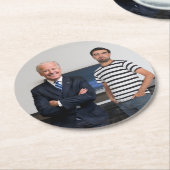 Sie treffen Präsident Joe Biden | Foto hinzufügen Runder Pappuntersetzer (Angewinkelt)