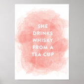 Sie trinkt Whiskey Aquarell Print Poster (Vorne)