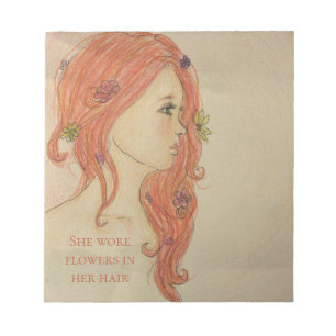 Sie trug Blumen im Haar Notizblock