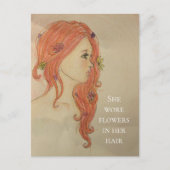 Sie trug Blumen im Haar Postkarte (Vorderseite)