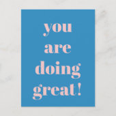 Sie tun große inspirierende rosa und blau postkarte (Vorderseite)