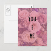"Sie u. ich" romantische Rosen Postkarte (Vorne/Hinten)