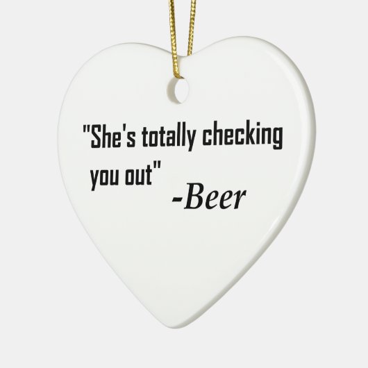 "Sie überprüft dich komplett" - Bier Keramikornament (Links)