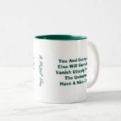 Sie und alle anderen... - Eine MisterP-Tasse Zweifarbige Tasse (VorderseiteRechts)