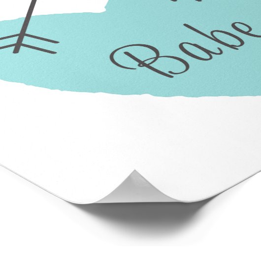 Sie und ich Babe - blaues Herz Poster (Ecke)