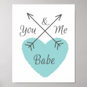 Sie und ich Babe - blaues Herz Poster (Vorne)