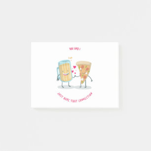 Sie und ich, diese Verbindung Bären und Pizza Post-it Klebezettel