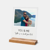 Sie und ich Foto und Personalisierter Text Acrylschild (Winkel)