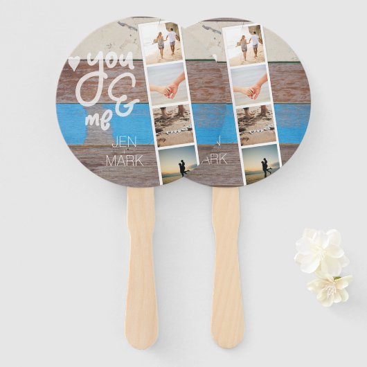 Sie und ich. FotoCollage der Erinnerungen. Holzpla Fächer (Vorne und Hinten)