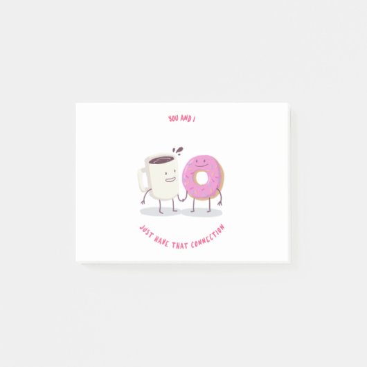 Sie und ich haben nur diesen Verbindungskaffee und Post-it Klebezettel (Vorderseite)