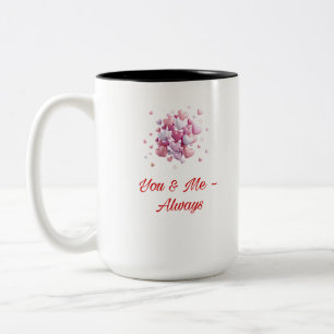 Sie und ich - immer   Romantische Zitat-Tasse Zweifarbige Tasse