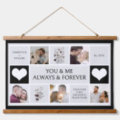 Sie und ich immer und für immer Foto Collage Wandteppich Mit Holzrahmen (Vorne)