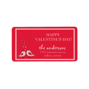Sie und ich - lieben Vögel Valentinstag Aufkleber Adressaufkleber