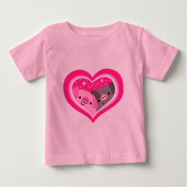 Sie und ich (Niedliche Schweine des Cartoon) Baby  Baby T-shirt
