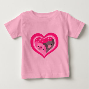 Sie und ich (Niedliche Schweine des Cartoon) Baby T-shirt