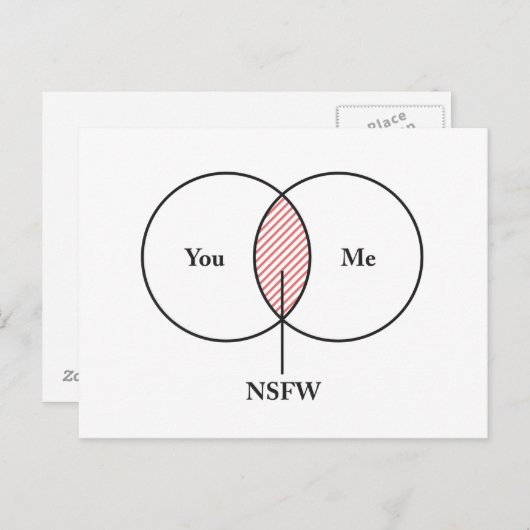 Sie und ich NSFW-Venn-Diagramm Postkarte (Vorne/Hinten)