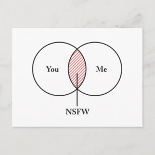 Sie und ich NSFW Venn Diagramm Postkarte