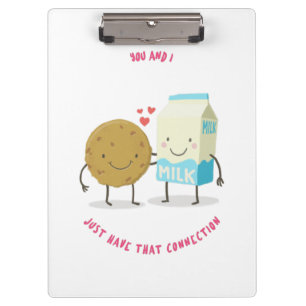 Sie und ich nur diese Verbindung Milch und Cookies Klemmbrett