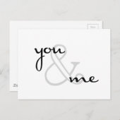 Sie und ich Schwarz-weiß modern Postkarte (Vorne/Hinten)