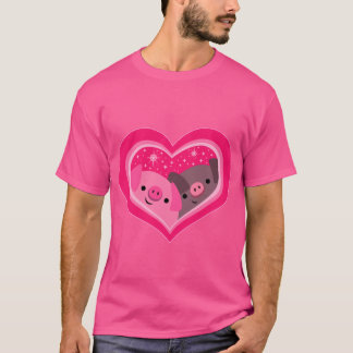 Sie und ich (Schweine des Niedlichen Cartoon) T -  T-Shirt