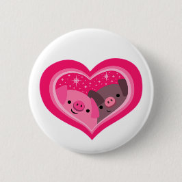 Sie und ich (Schweine mit Niedlichem Cartoon) Button