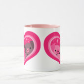 Sie und ich (Schweine mit Niedlichem Cartoon) Tasse (Zentrum)