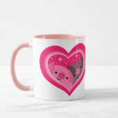 Sie und ich (Schweine mit Niedlichem Cartoon) Tasse (Links)