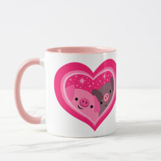 Sie und ich (Schweine mit Niedlichem Cartoon) Tasse