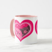 Sie und ich (Schweine mit Niedlichem Cartoon) Tasse (Vorderseite Links)