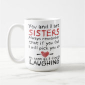 Sie und ich sind Schwester-Kaffee-Tasse Kaffeetasse (Links)
