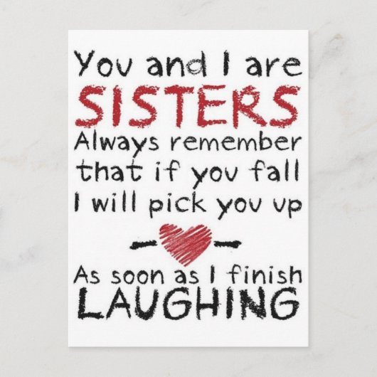 Sie und ich sind Schwesterndesign Postkarte (Vorderseite)